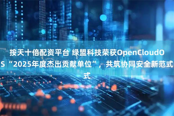 按天十倍配资平台 绿盟科技荣获OpenCloudOS “2025年度杰出贡献单位”，共筑协同安全新范式