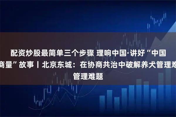 配资炒股最简单三个步骤 理响中国·讲好“中国式商量”故事丨北京东城：在协商共治中破解养犬管理难题